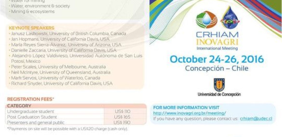 Ceremonia Inaugural Congreso Internacional CRHIAM- INOVAGRI “Leading Technologies for Water Management”