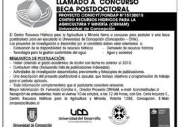 Resultado de la convocatoria para beca postdoctoral