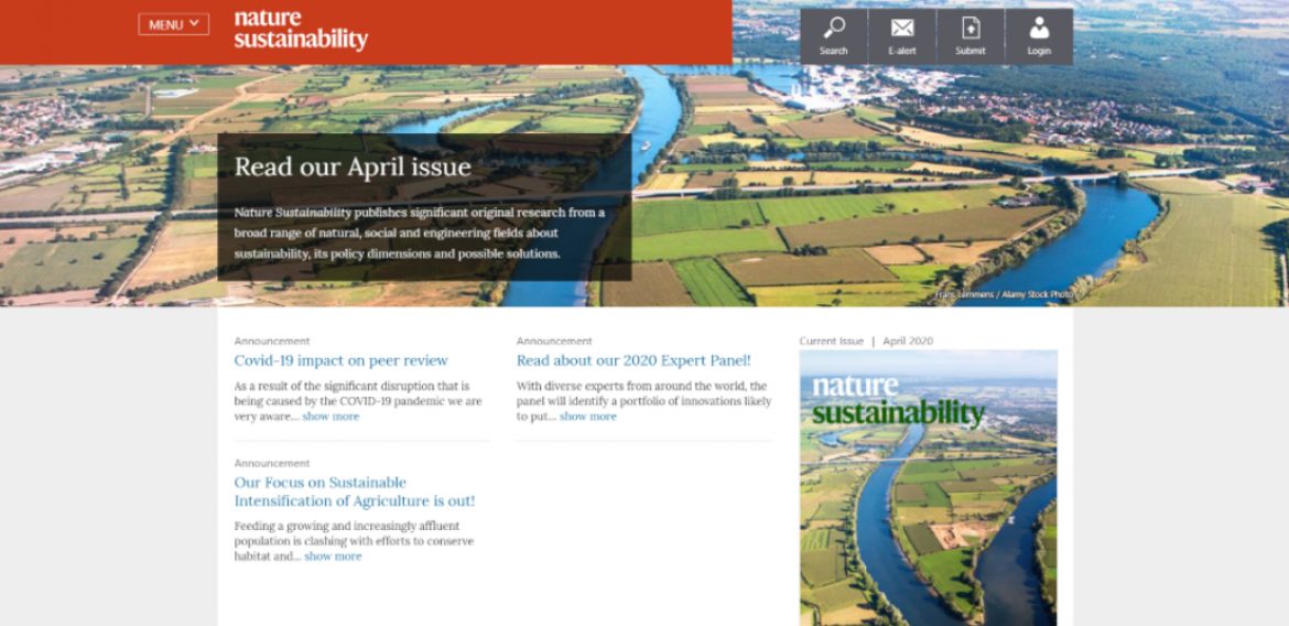 Investigador CRHIAM publica artículo en revista Nature Sustainability