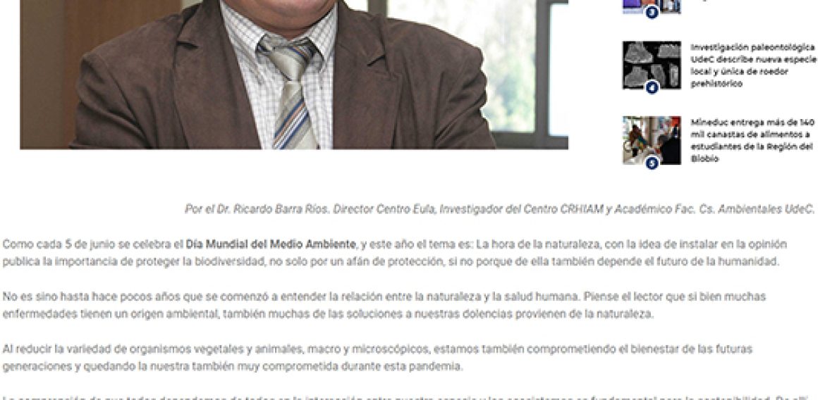 Opinión: “Día Mundial del Medio Ambiente 2020: la hora de la naturaleza”
