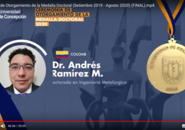 UdeC efectuó Ceremonia de Otorgamiento de la Medalla Doctoral 2020