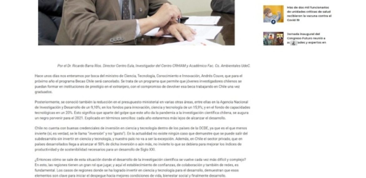 “Menos ciencia para Chile en 2021”