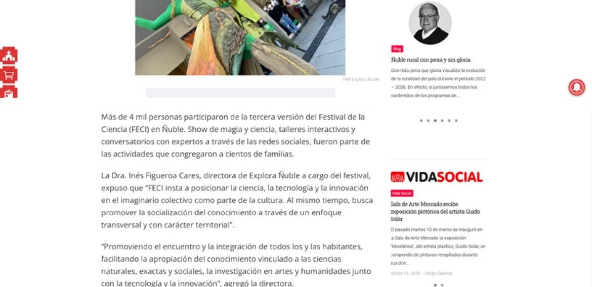 Más de 4 mil personas fueron parte del Festival de la Ciencia en Ñuble
