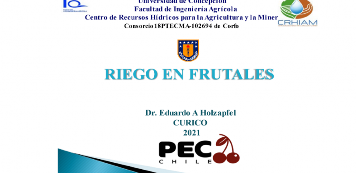 Investigador CRHIAM dictó curso sobre riego en frutales para PEC Chile