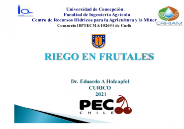 Investigador CRHIAM dictó curso sobre riego en frutales para PEC Chile