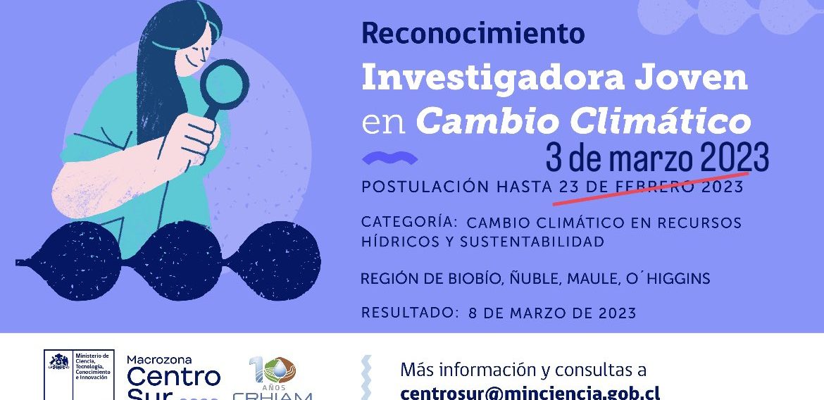 Seremi de Ciencia de la Macrozona Centro Sur y CRHIAM buscan reconocer a jóvenes investigadoras