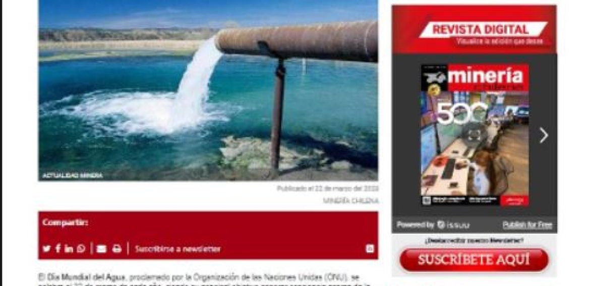 Día Mundial del Agua: Las claves del recurso hídrico para el futuro de la minería