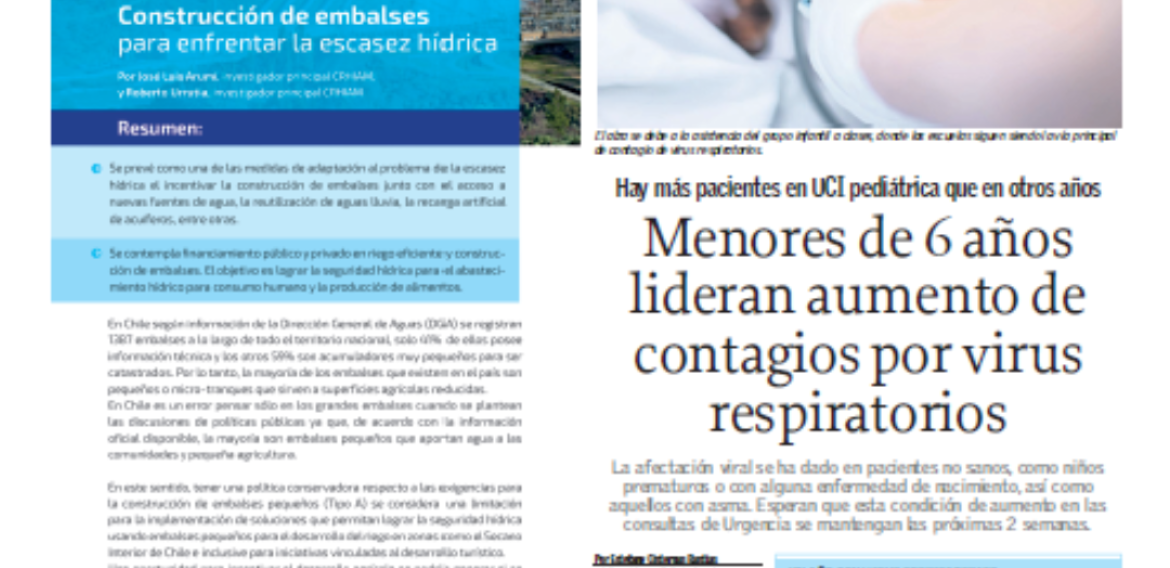 Construcción de embalses para enfrentar la escasez hídrica
