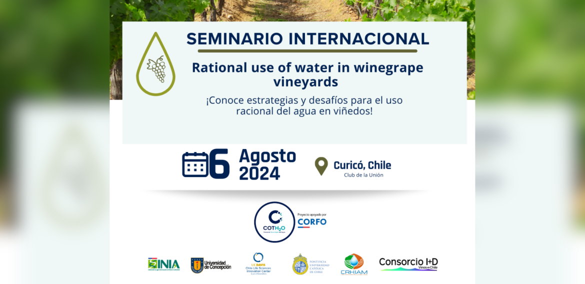 Seminario Internacional abordará estrategias innovadoras para la gestión del agua en viñedos ante la crisis climática