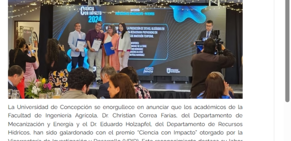 Innovador sistema de riego por surcos inteligente recibe el premio “Ciencia con Impacto”