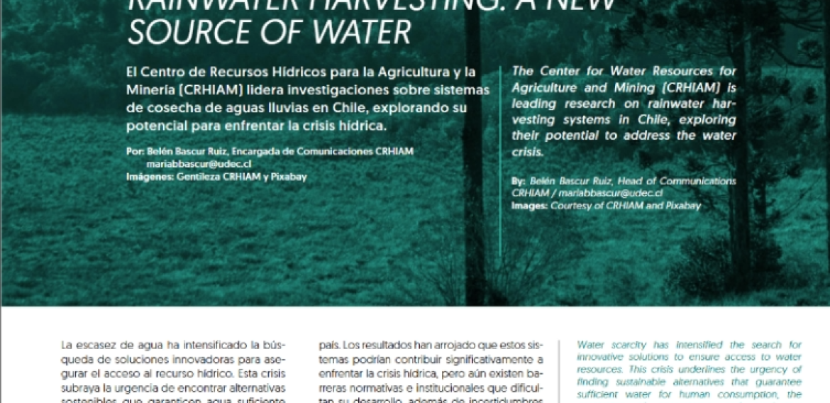 Cosecha de Aguas lluvias: una nueva fuente de agua