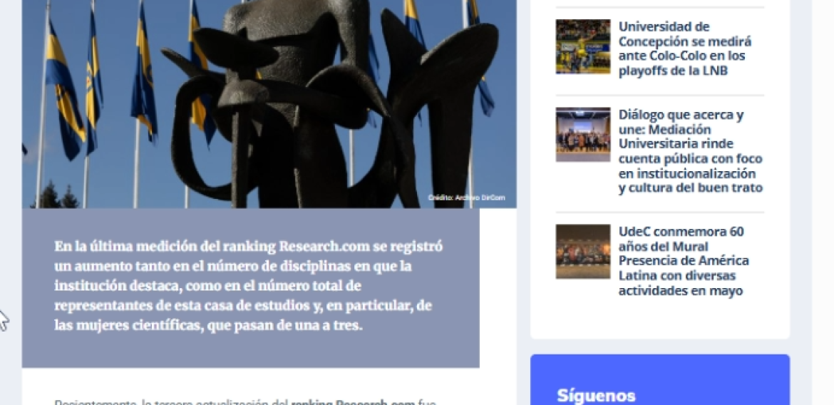 UdeC afianza su posicionamiento en ranking mundial de investigadores