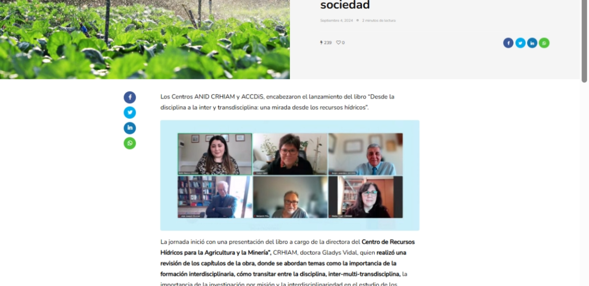 Inter y transdisciplina al servicio de la sociedad
