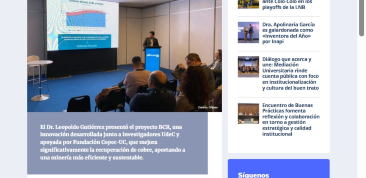 Desafíos en la minería del cobre: Subdirector de Crhiam presentó tecnología minera en Expomin