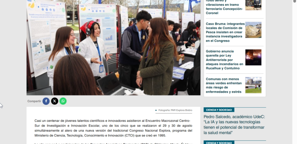 Escolares locales presentaron sus investigaciones e innovaciones de impacto para el desarrollo y bienestar