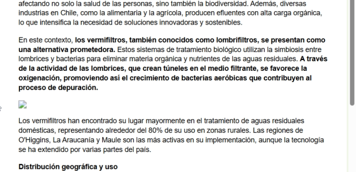Vermifiltros: Una solución innovadora para el tratamiento de aguas residuales en Chile