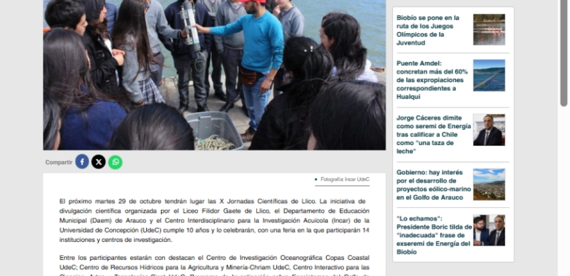 Jornadas Científicas de Llico celebran 10 años de trayectoria