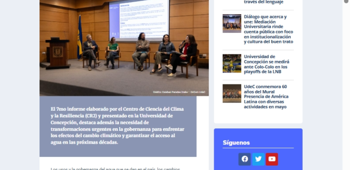 Informe a las Naciones de Seguridad Hídrica en Chile advierte estrés hídrico extremo y uso no sostenible de las aguas subterráneas