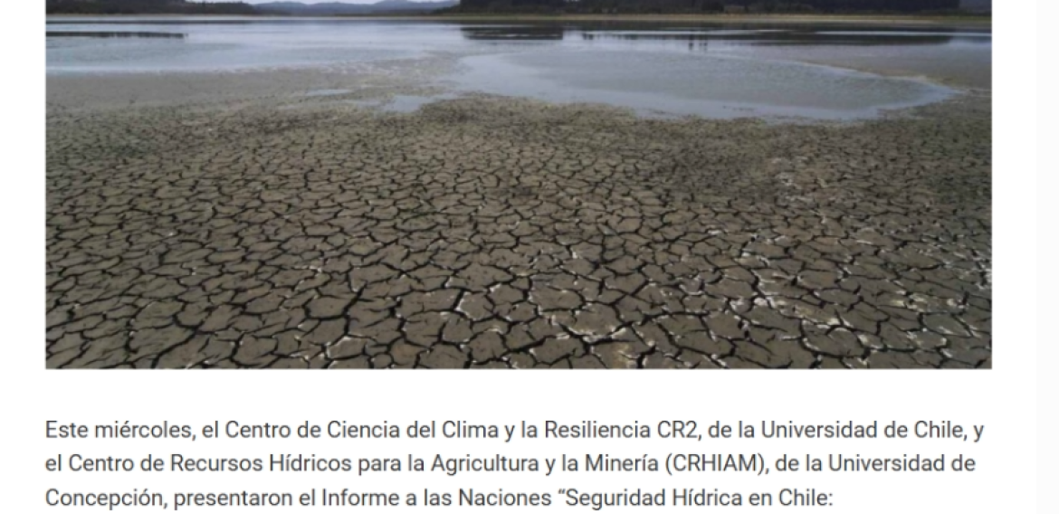 Seguridad hídrica en Chile: informe arrojó conclusiones negativas respecto al uso y disponibilidad del agua