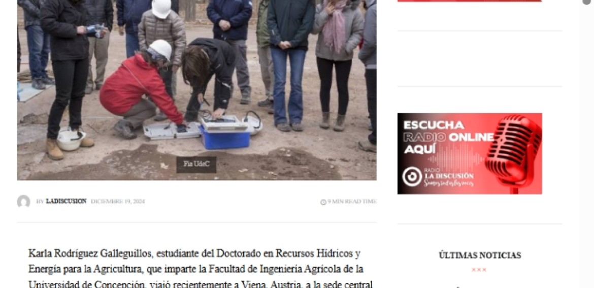UdeC participa en proyecto internacional de técnicas nucleares para la gestión del agua
