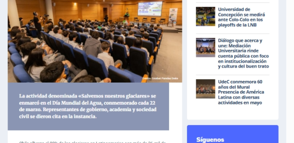 Foro del agua Crhiam destaca el rol de los glaciares frente a la crisis climática y la escasez hídrica