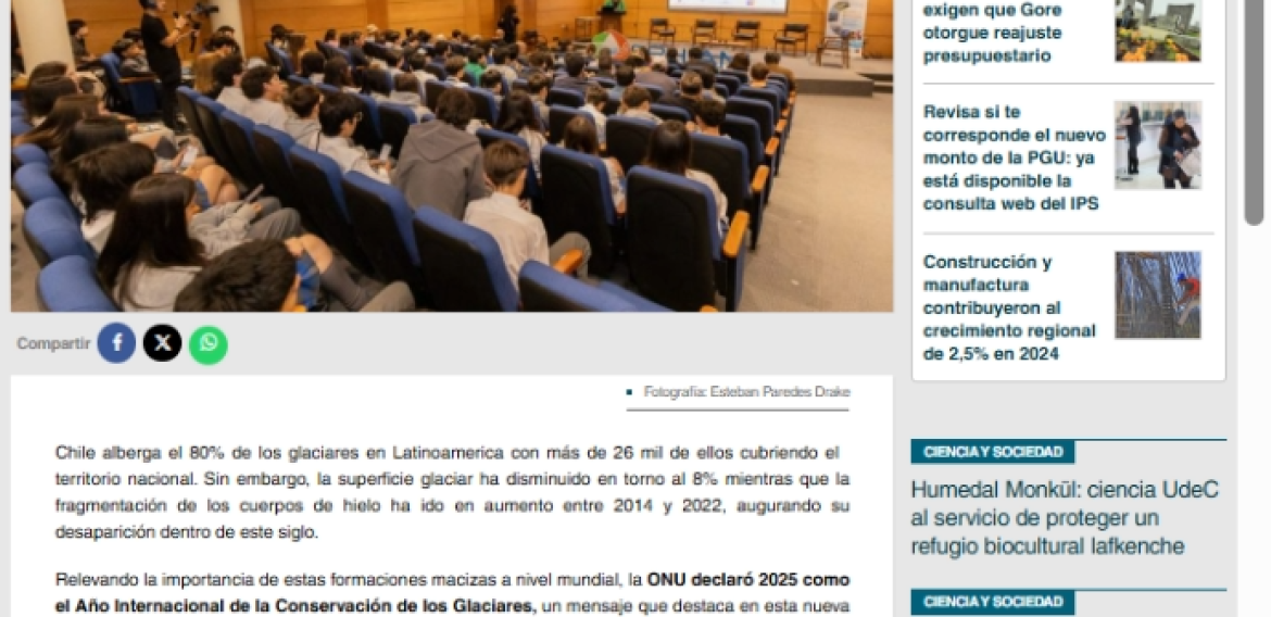 Foro del agua Crhiam destaca el rol de los glaciares frente a la crisis climática y la escasez hídrica