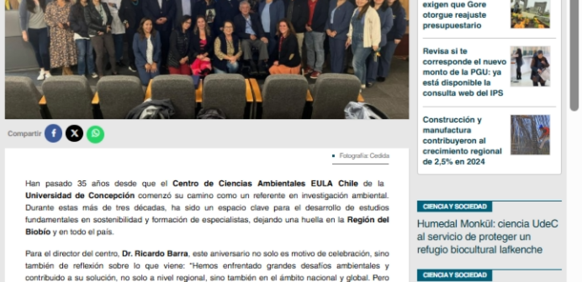 Centro EULA Chile: 35 años de compromiso con la sostenibilidad y la educación ambiental