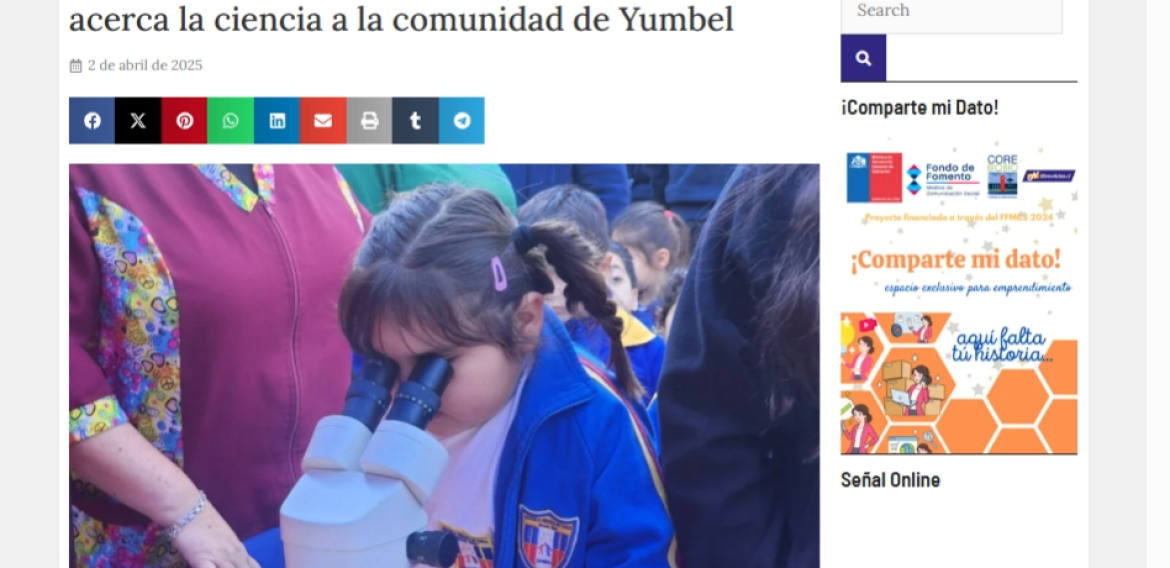Exitosa Feria Científica «El Poder del Saber» acerca la ciencia a la comunidad de Yumbel