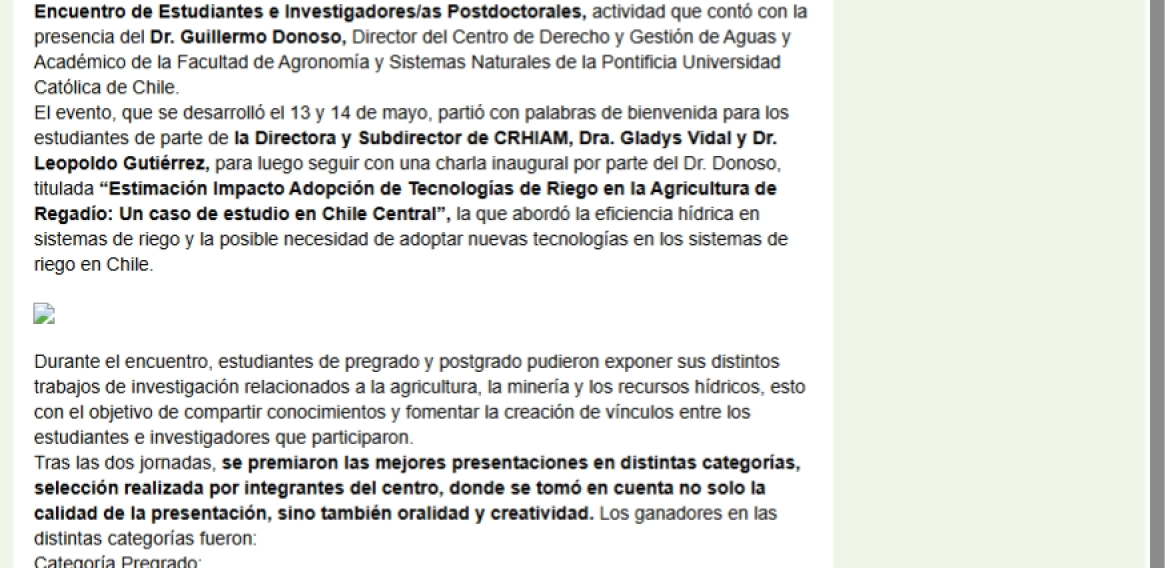 Eficiencia hídrica: La necesidad de adoptar nuevas tecnologías para los sistemas de riego en Chile