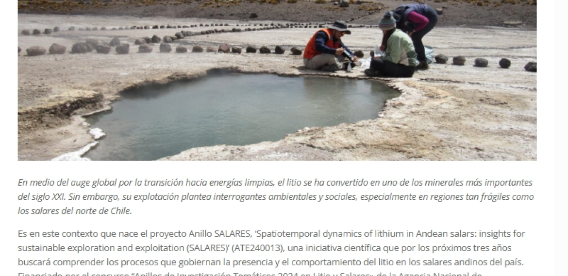 Proyecto Anillo SALARES estudiará la evolución del litio en los salares andinos y su impacto ecosistémico