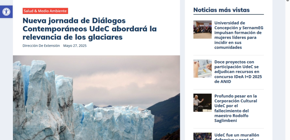 Nueva jornada de Diálogos Contemporáneos UdeC abordará la relevancia de los glaciares