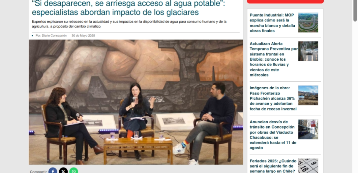 “Si desaparecen, se arriesga acceso al agua potable”: especialistas abordan impacto de los glaciares